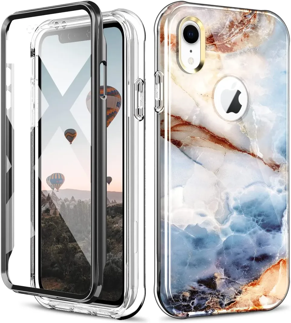 Redpepper Apple Cases cover iPhone XR marmo acquerello con pellicola