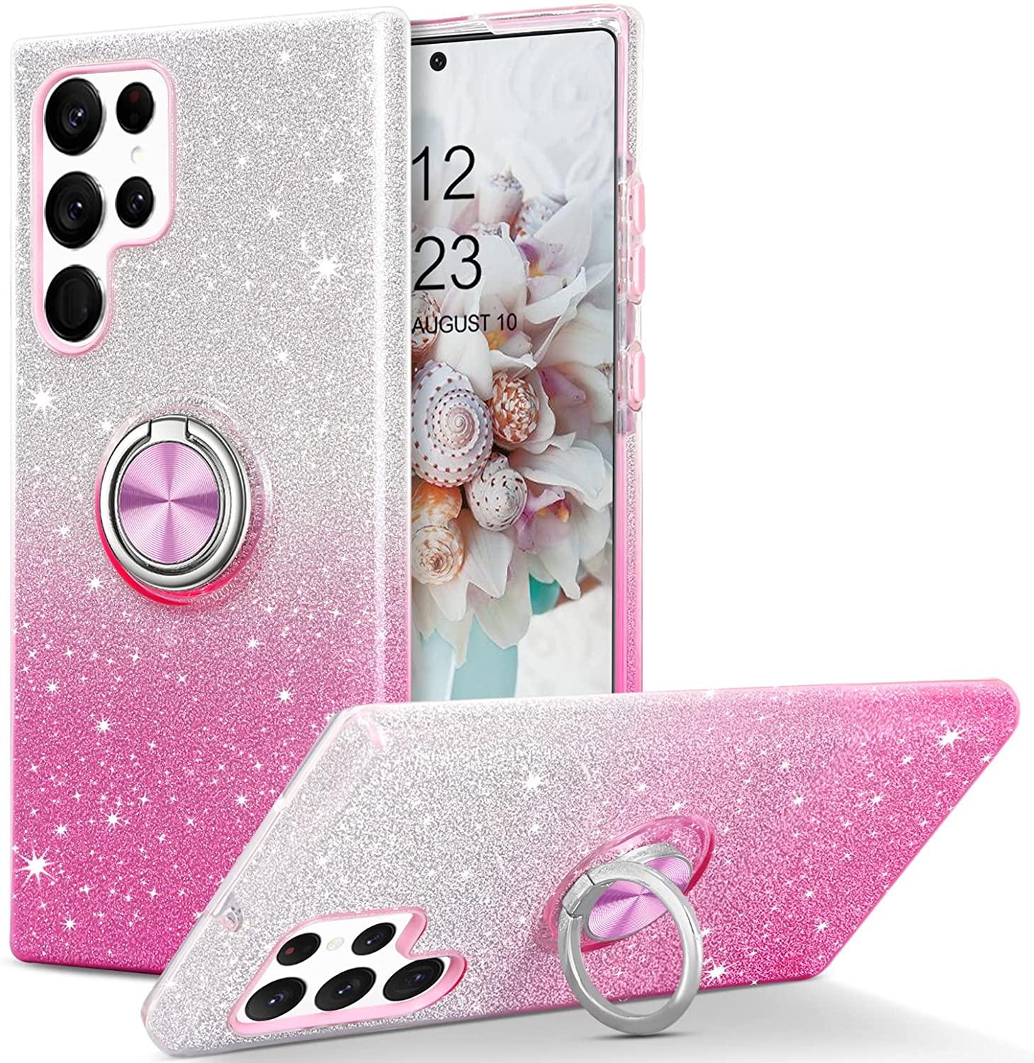 Redpepper Galaxy S22 Ultra Cover glitter con anello 6.8"