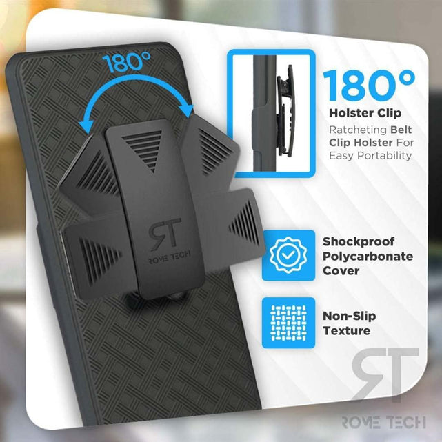 Redpepper Moto Edge Plus Custodia Nera Holster Clip Stand 6.7"