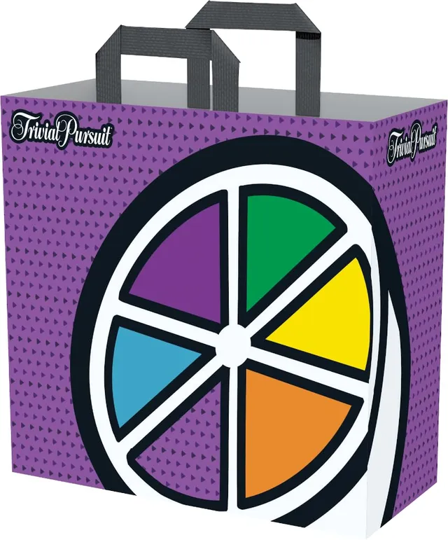 Konix Trivial Pursuit borsa spesa viola 40x45x20 cm riciclata