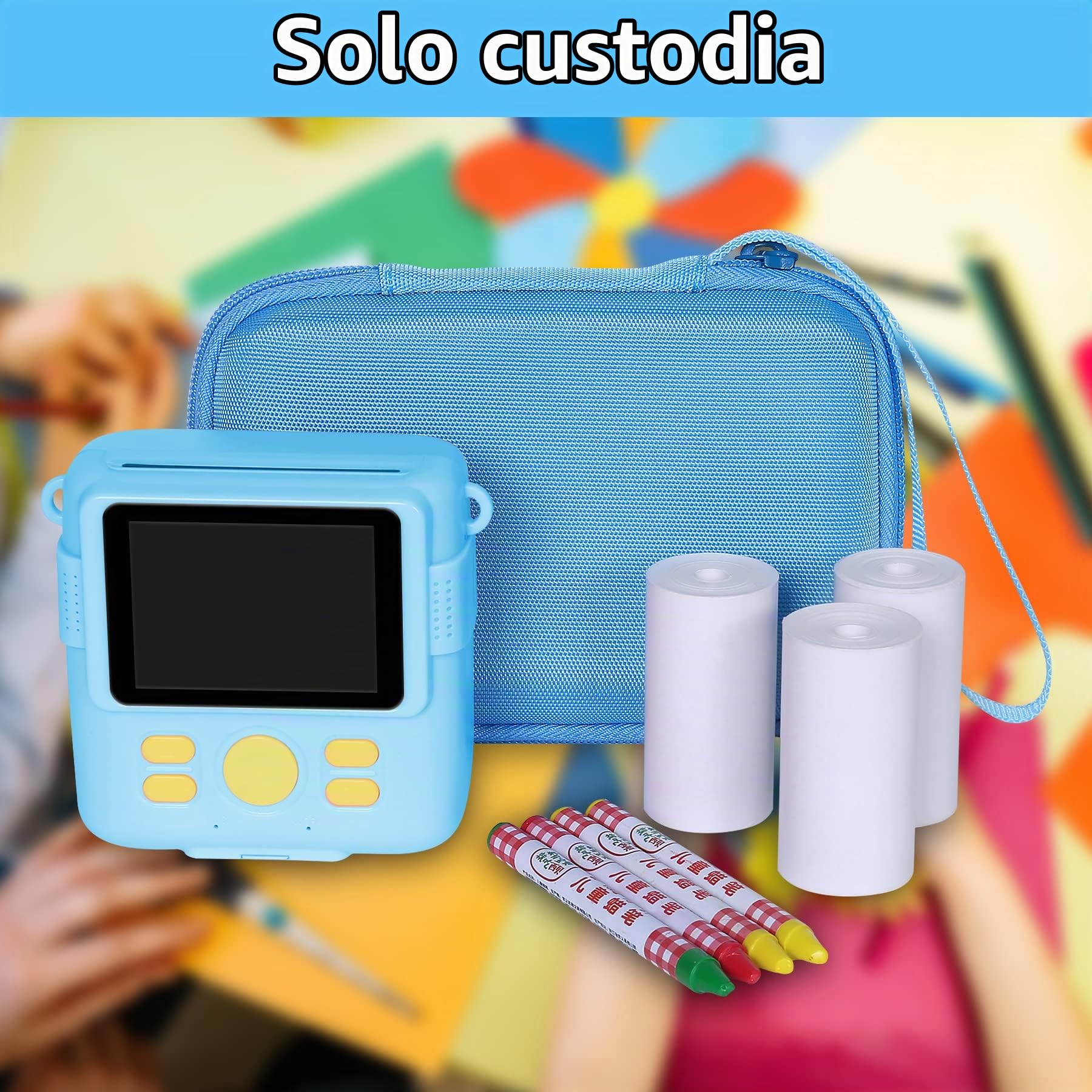 Aenllosi Camera Case custodia fotocamera bambini blu EVA