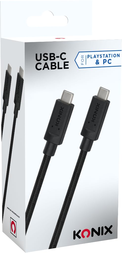 Konix Cavo USB-C a USB-C 3 m nylon nero 5 Gbps