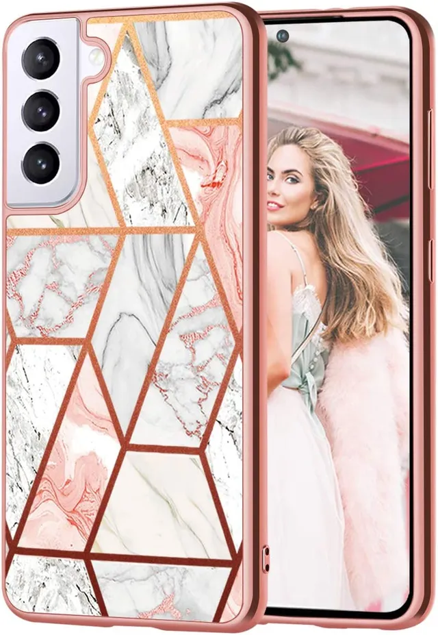 Redpepper Galaxy S21 Plus cover marmo oro rosa antiurto