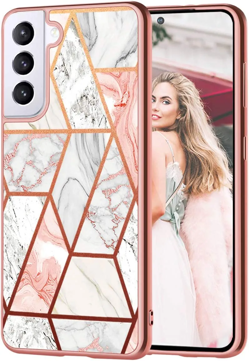 Redpepper Galaxy S21 Plus cover marmo oro rosa antiurto