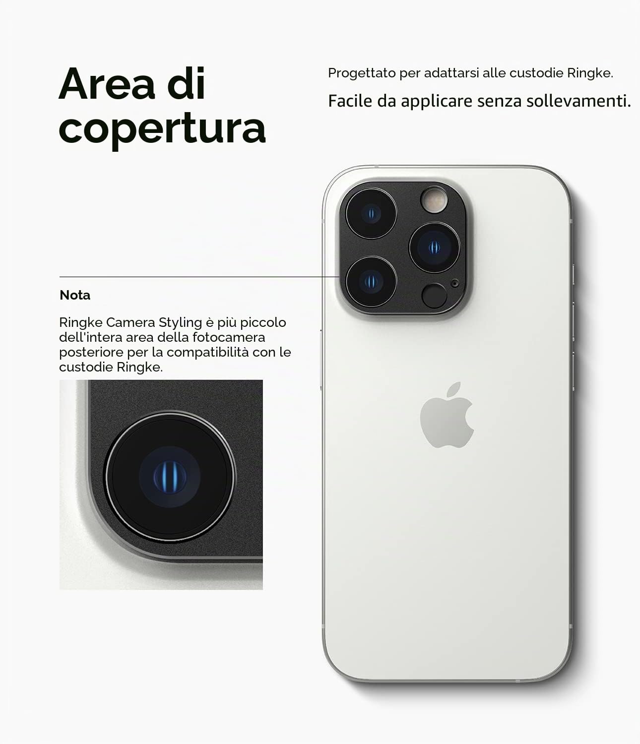 Ringke Camera Styling Protezione iPhone 14 Pro Nera Alluminio