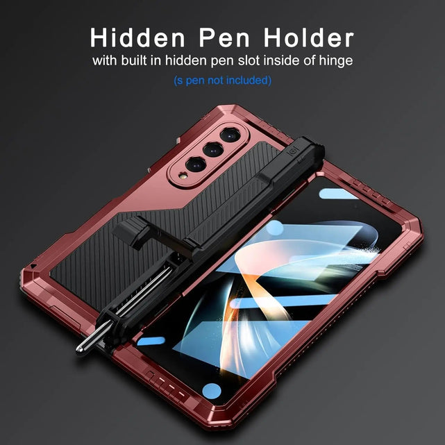 Redpepper Galaxy Cases Z Fold 6 custodia metallo con S Pen e stand