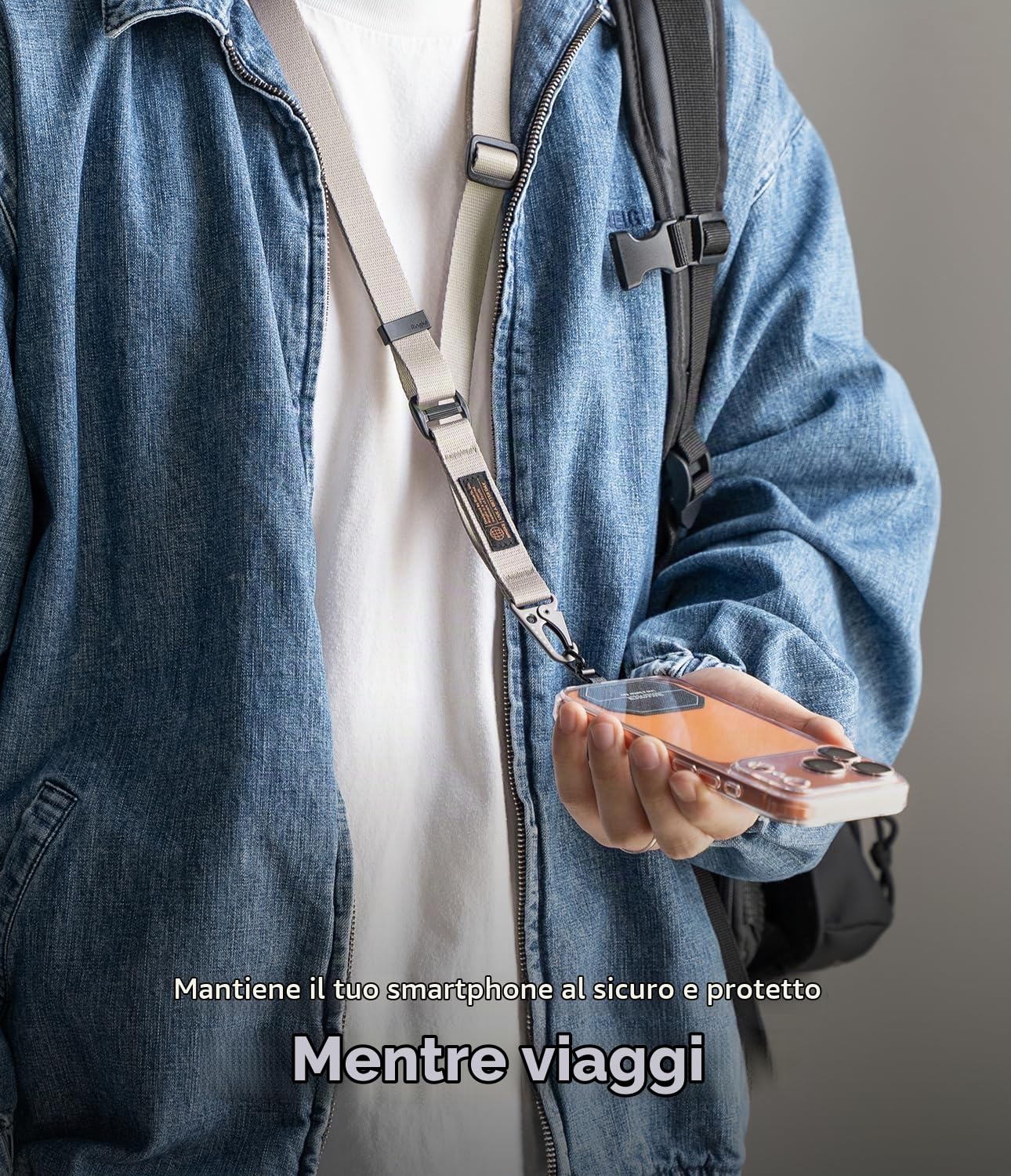 Ringke Strap Holder Link Laccetto Warm Gray Antistrappo