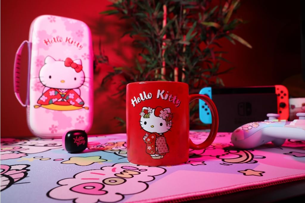 Konix Hello Kitty Tazza Termoreattiva 320 ml Rosso Kimono