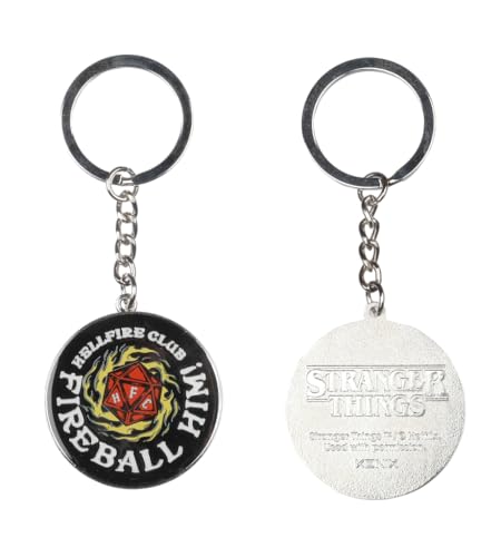Konix Stranger Things Portachiavi Metallo 4x4 Palla Fuoco