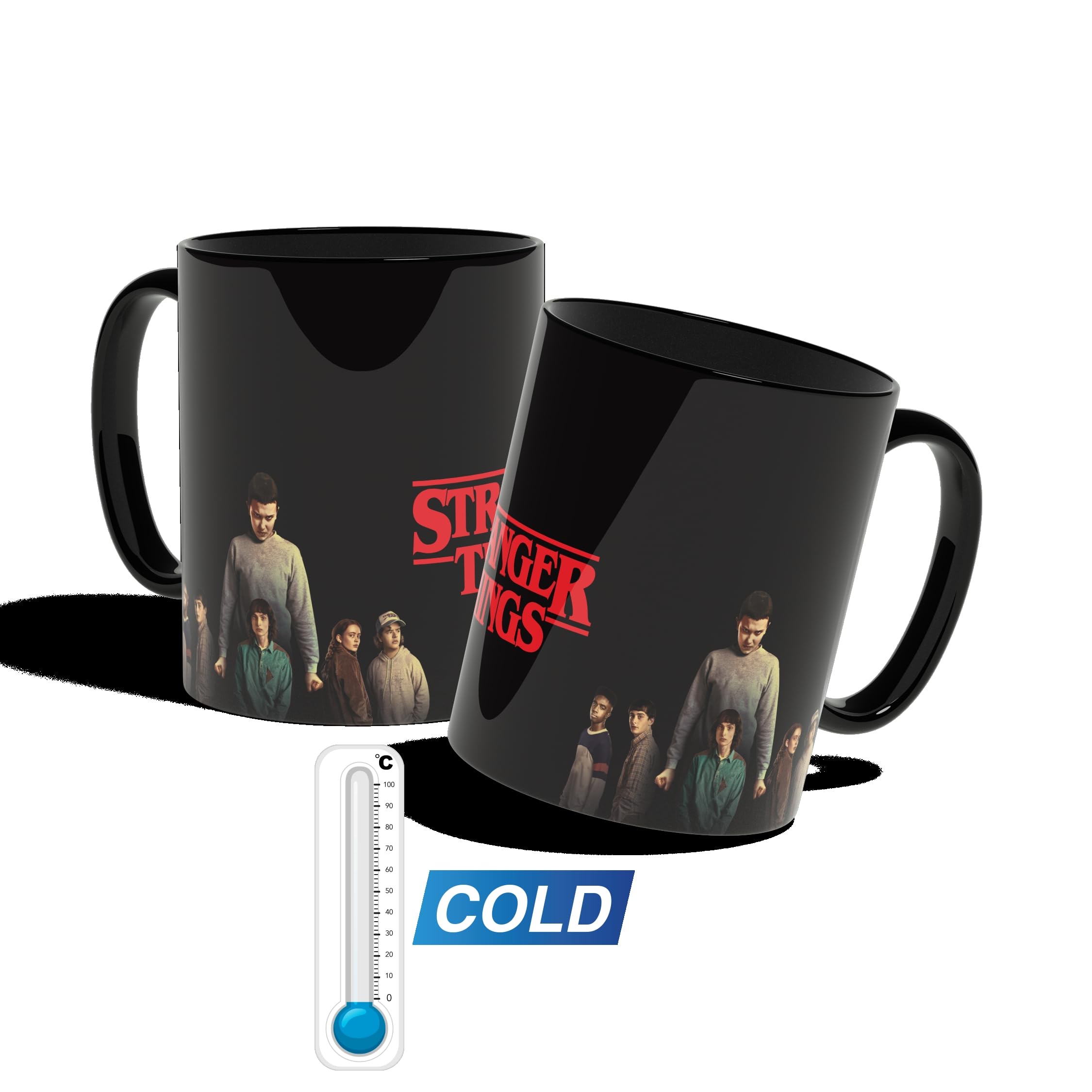 Konix Stranger Things Tazza Ceramica 320 ml Nera Termoreattiva