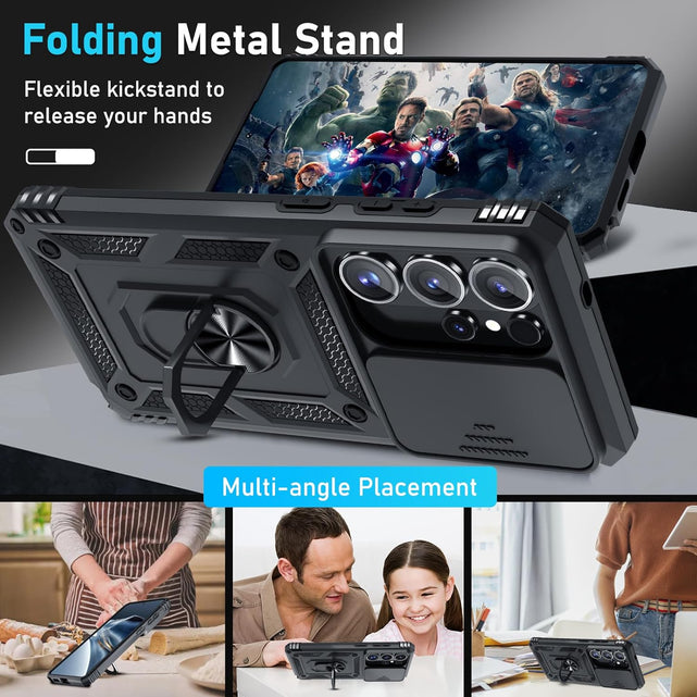 Redpepper Galaxy Cases S26 Ultra Cover anello stand copricamera nera