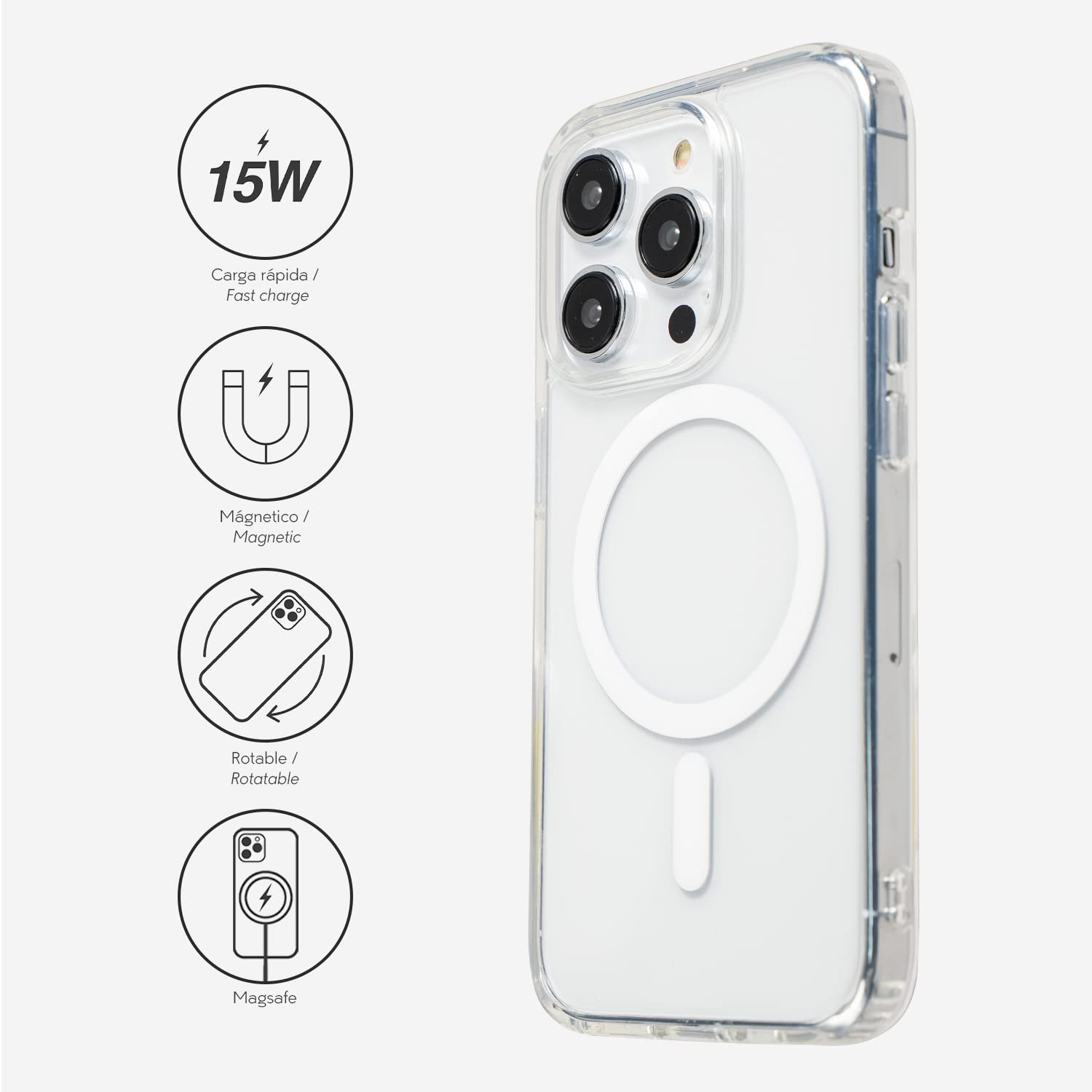 La Casa de las Carcasas Cover iPhone 15 Pro cover trasparente Magsafe