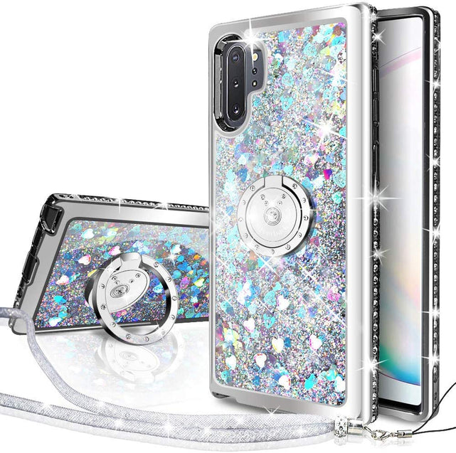 Redpepper Galaxy Cases Note 10 Plus Cover Glitter Viola con Anello