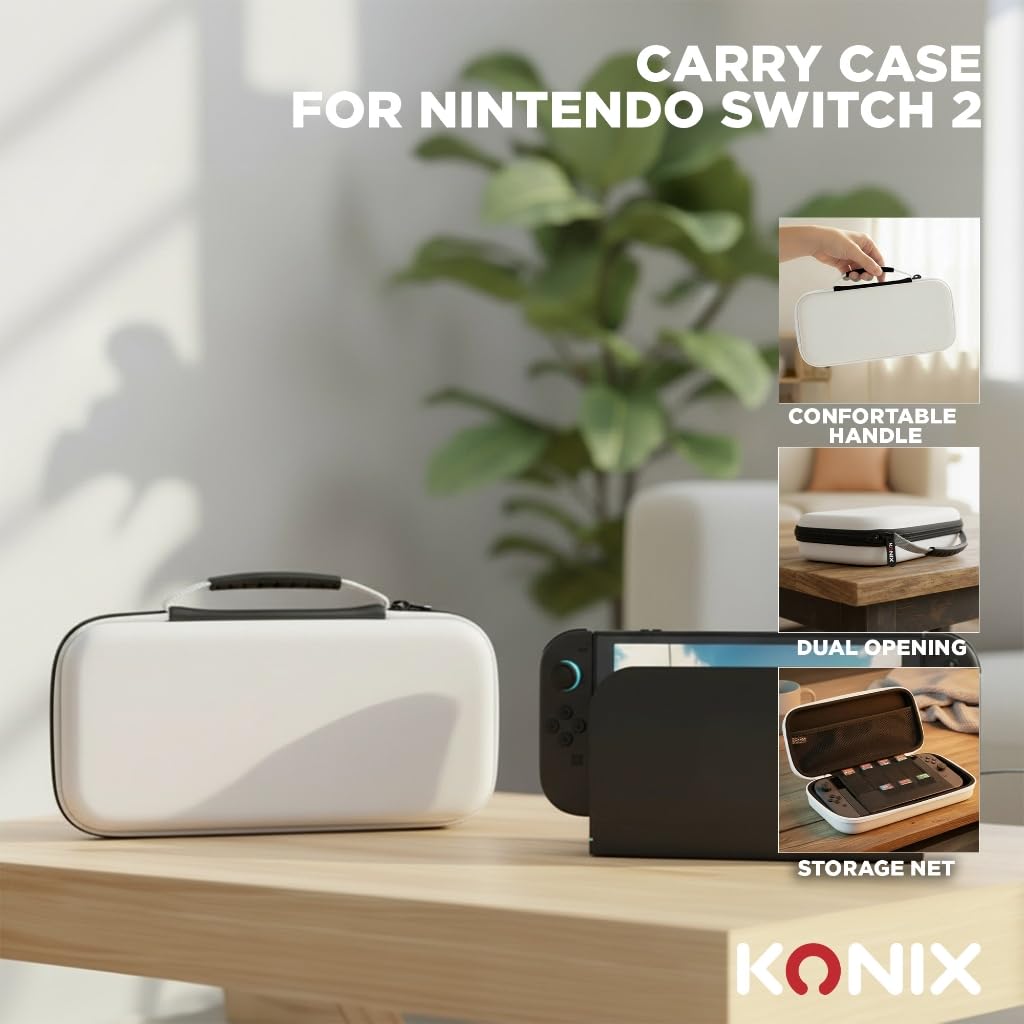 Konix Carry Bag Borsa Switch 2 Bianca 8 Giochi