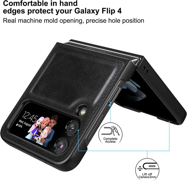 Redpepper Galaxy Cases Z Flip 4 cover pelle sottile nera