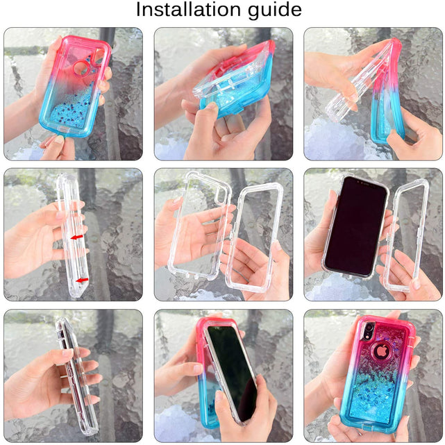 Redpepper Apple Cases custodia iPhone XR liquida glitter cuori