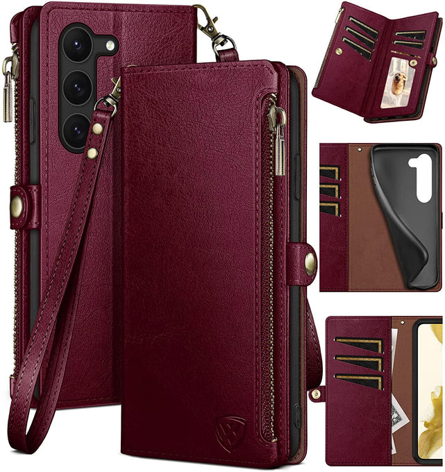Redpepper Galaxy S23 Cover Portafoglio Pelle Nero RFID