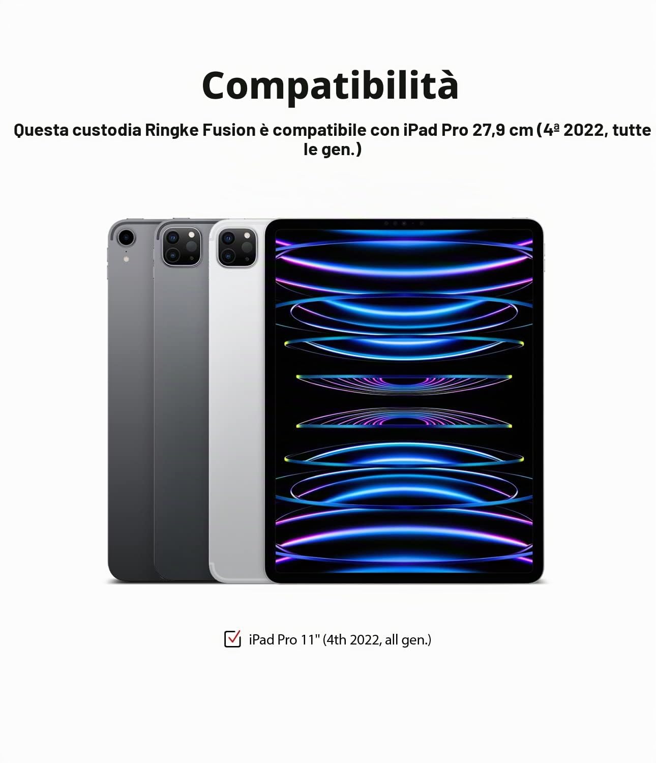 Ringke Fusion Cover iPad Pro 11 Trasparente Porta Pencil