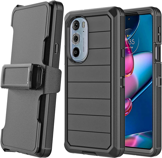 Redpepper Motorola Edge Plus 2022 Cover Nera con Clip