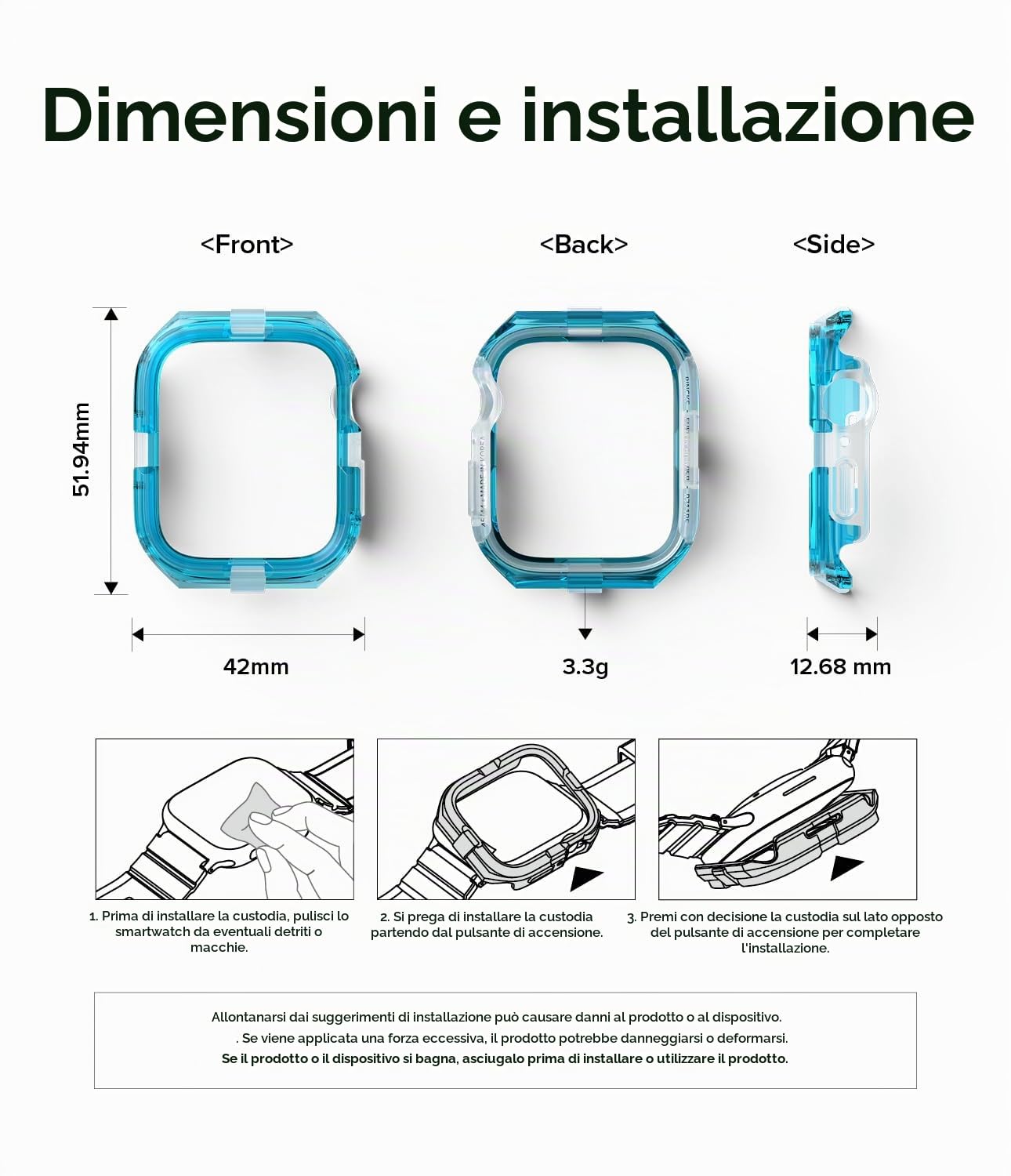 Ringke Fusion Bumper Apple Watch 44/45mm cover Neon Blue
