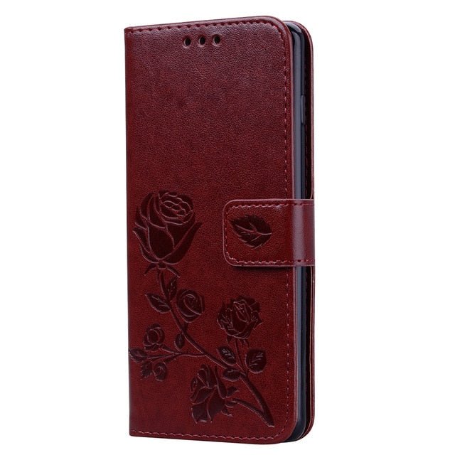 Redpepper Galaxy S10e Custodia Flip Pelle Fiori Rosa Portafoglio