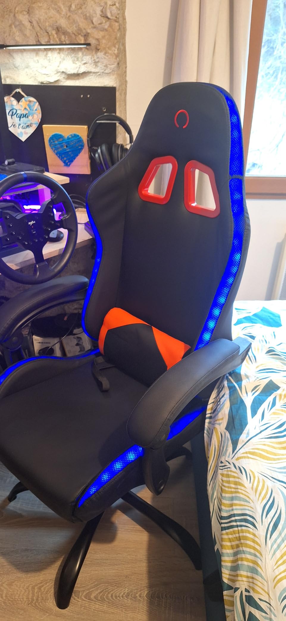 Konix Phantom sedia gaming ufficio nera RGB 135°