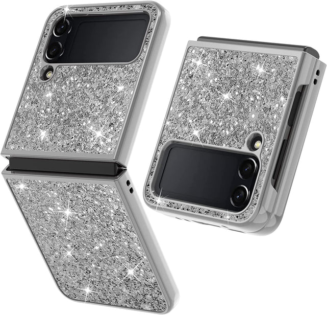 Redpepper Galaxy Z Flip 4 cover glitter blu brillantini donna