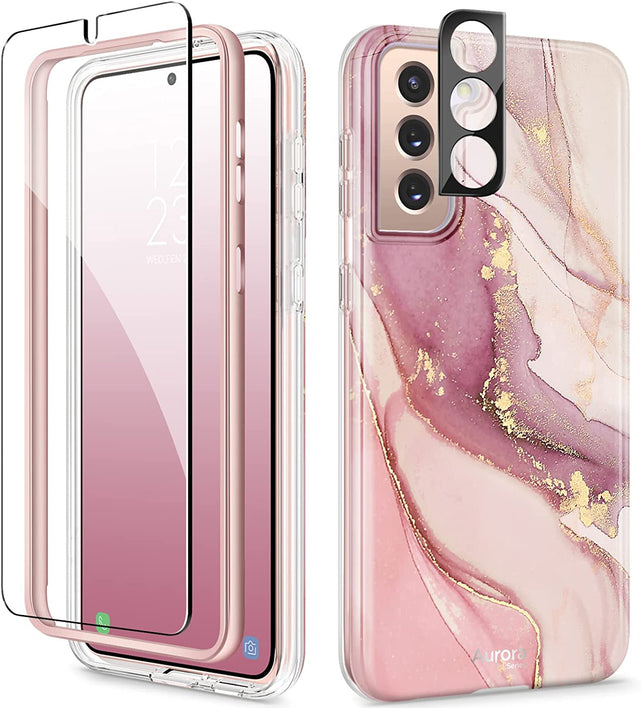 Redpepper Galaxy Cases Marmo cover Samsung S21 sabbia con vetro