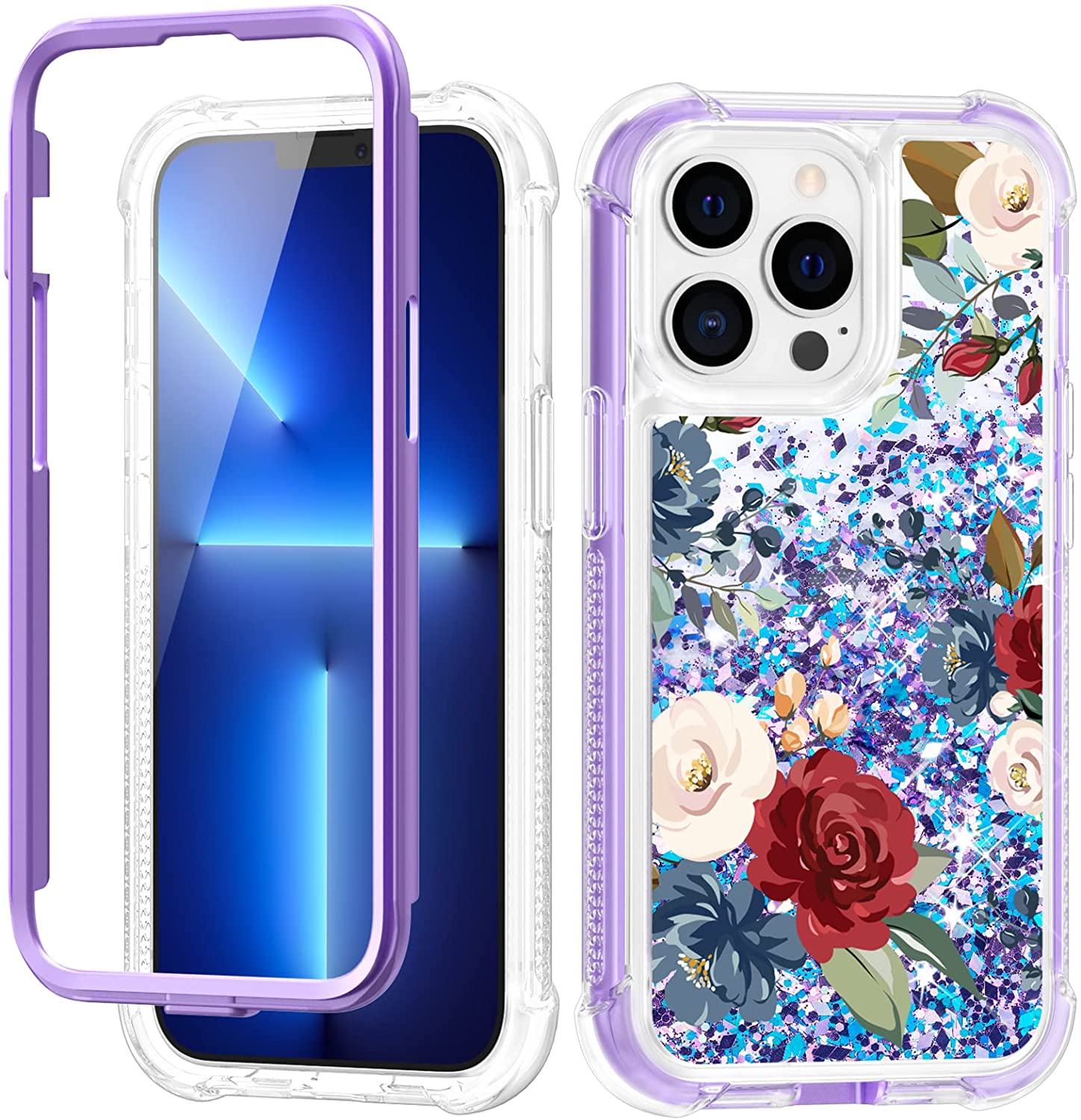 Redpepper 13 Pro Max Cover Glitter Liquida Girasole Trasparente