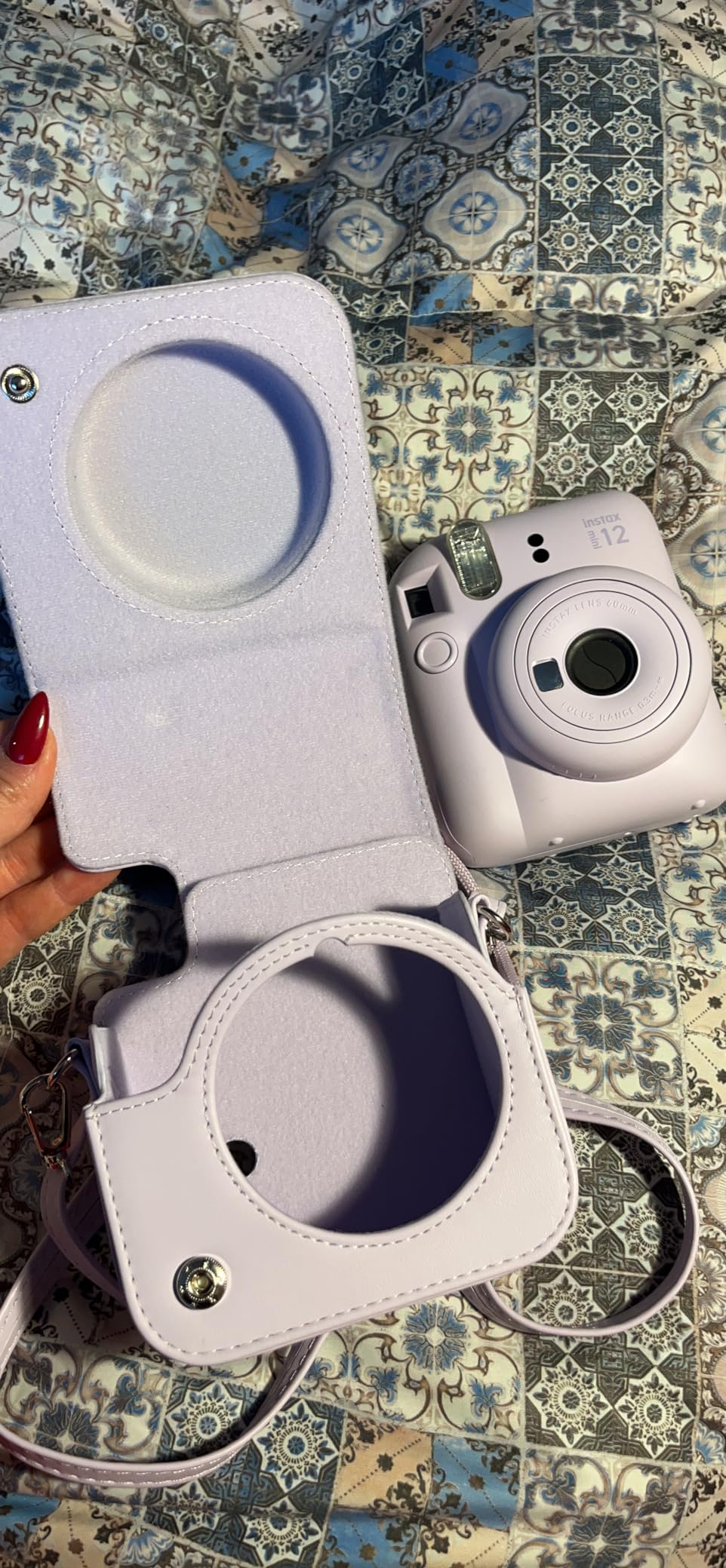 Aenllosi Camera Case Instax Mini 11/12/13 custodia blu pastello