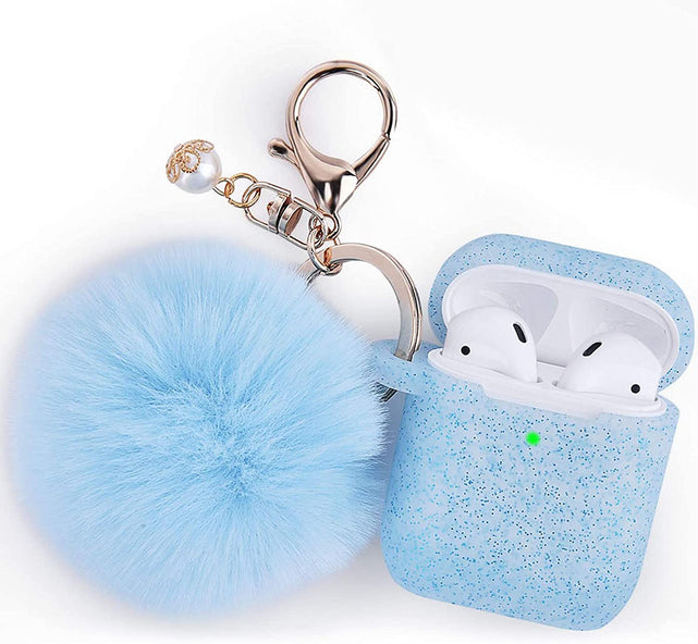 Redpepper Airpods custodia silicone con portachiavi pompom