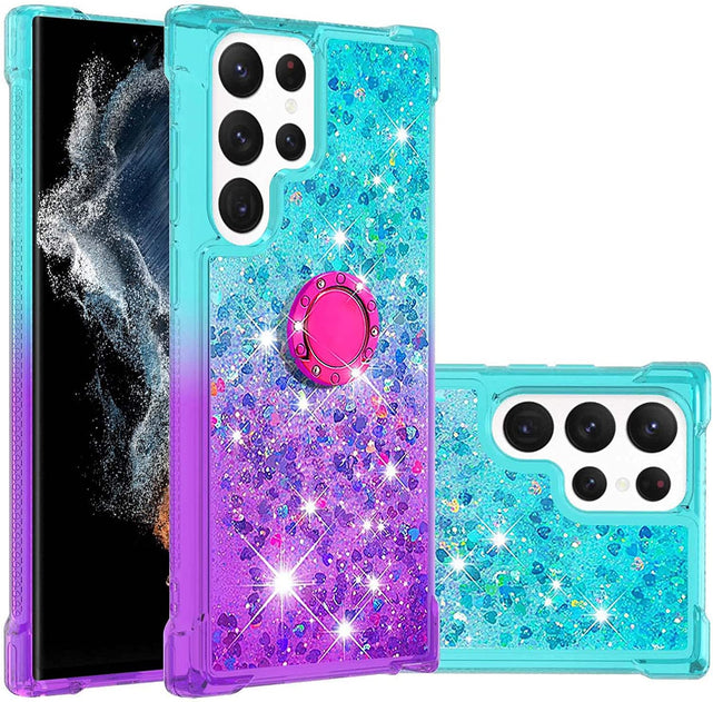 Redpepper Galaxy S23 Ultra cover glitter con anello TPU