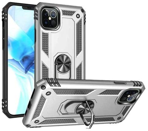 Redpepper iPhone 14 cover heavy duty nera con anello stand 360°