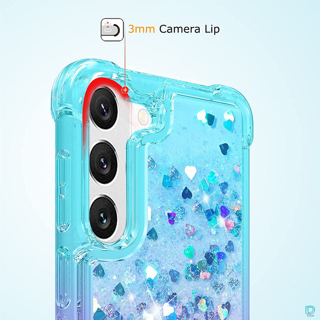 Redpepper Galaxy S23 Cover Glitter Liquida con Vetro