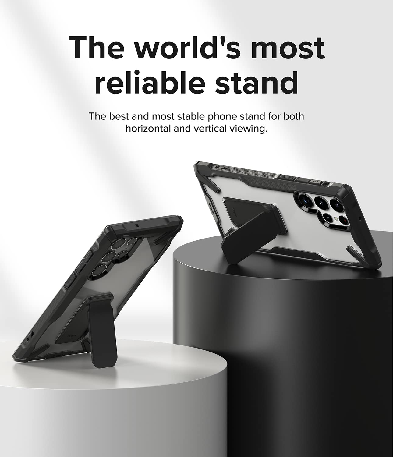 Ringke Fusion X cover Samsung Galaxy S22 Ultra 5G nera cavalletto