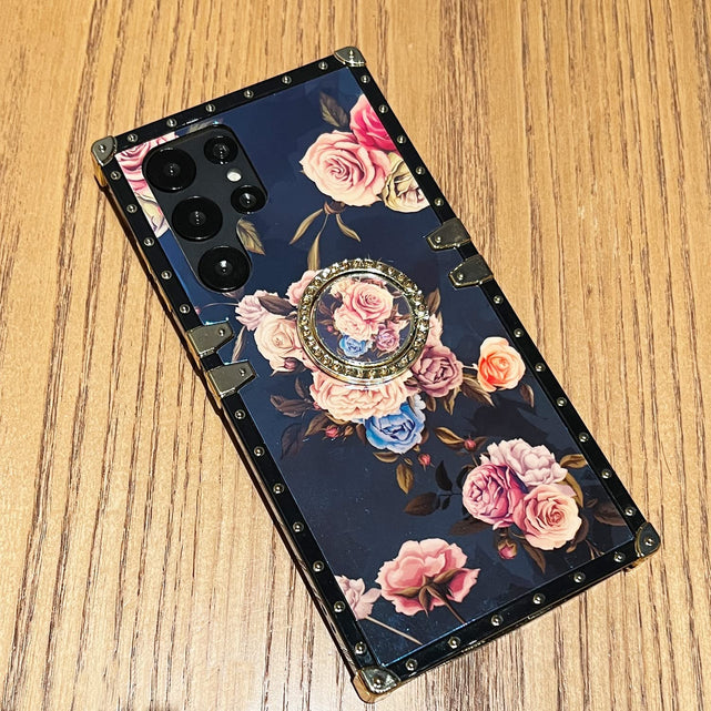 Redpepper Galaxy S22 Ultra cover square con anello glitter