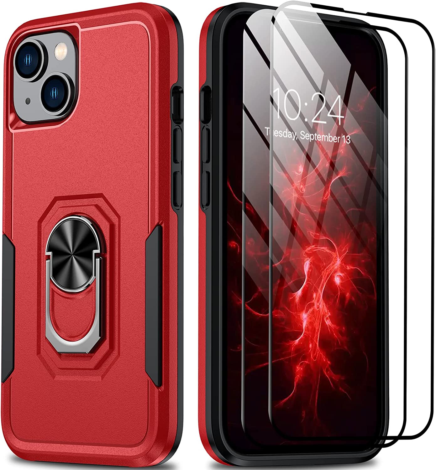 Redpepper iPhone 14 Cover Anello 360° Stand Antishock