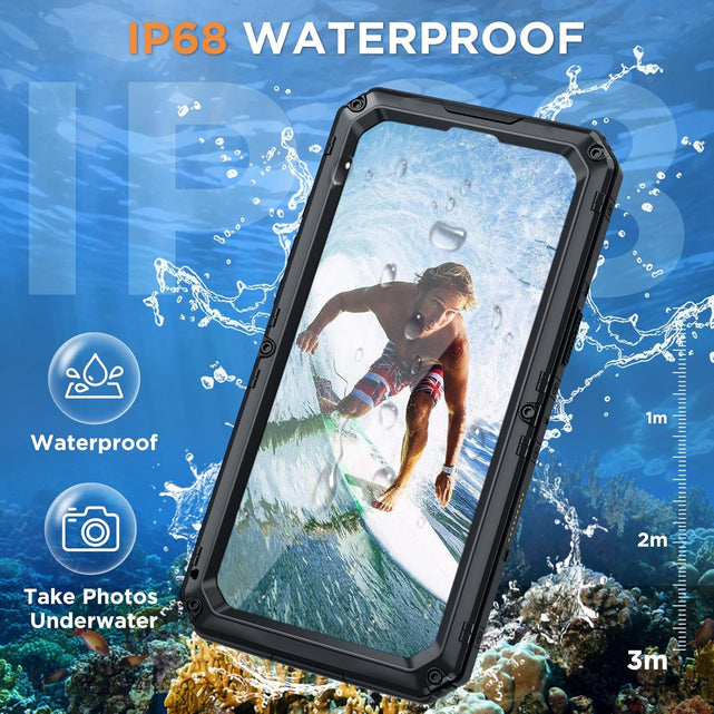 Redpepper iPhone 16 Pro Max cover impermeabile metal nero 6.9"