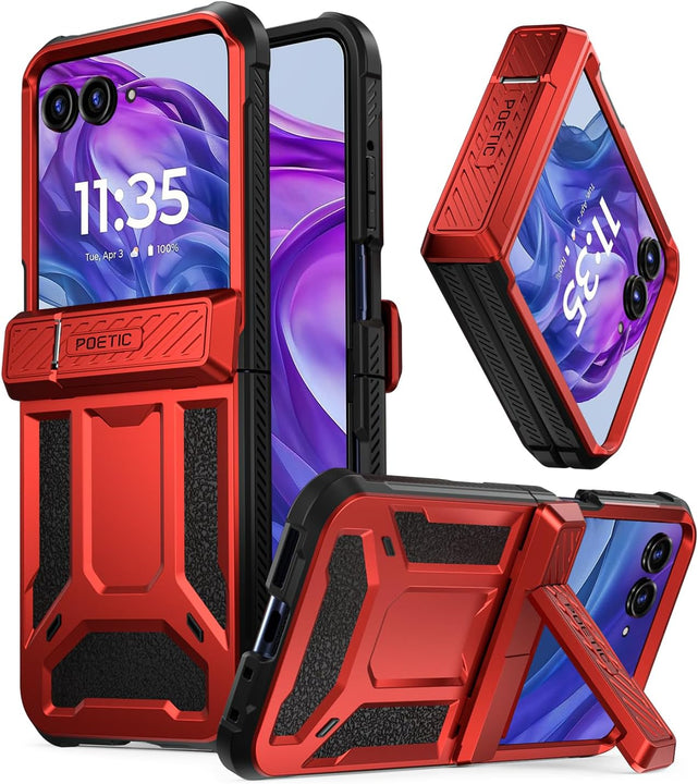 Redpepper Razr Plus 2024 cover rugged rossa con stand