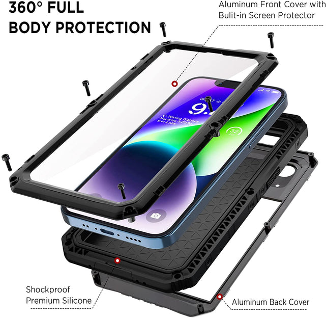 Redpepper iPhone 14 custodia impermeabile metallo nero