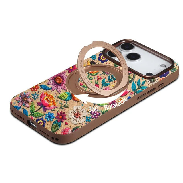 Redpepper iPhone 18 Pro Max cover pelle ricamata rosa