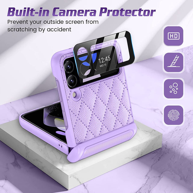 Redpepper Z Flip 4 cover pelle viola con cerniera