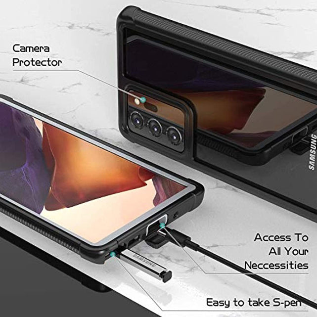 Redpepper Galaxy Note 20 Ultra cover antishock nero trasparente pellicola