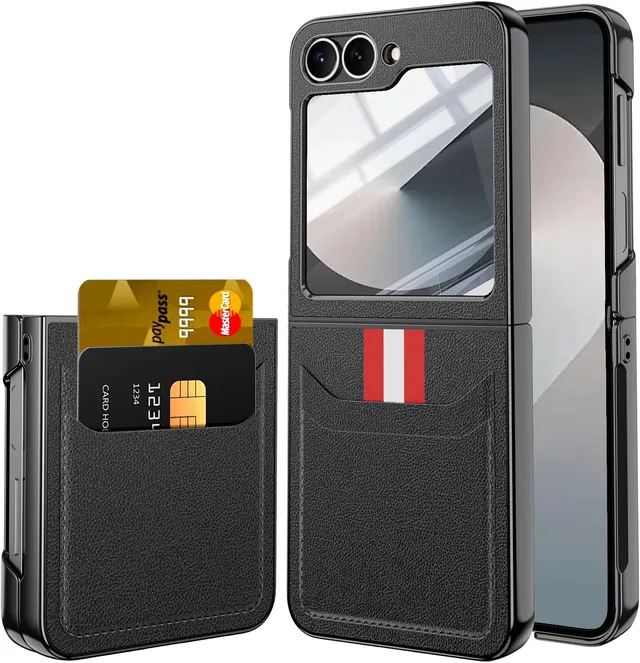 Redpepper Galaxy Cases custodia Z Flip 6 nero portacarte slim