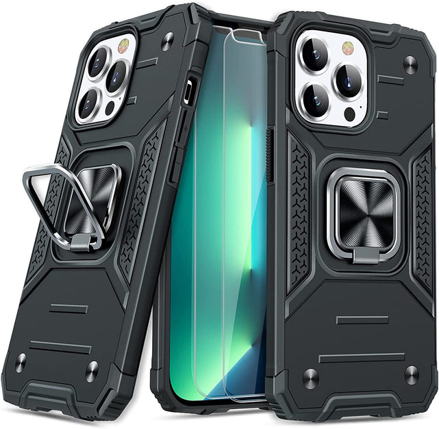 Redpepper iPhone 13 Pro Custodia Bumper con Anello e Vetro