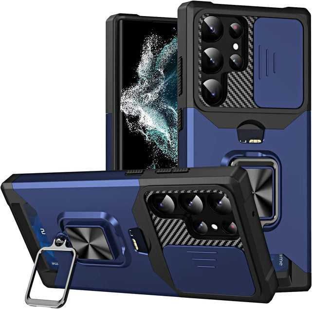 Redpepper Galaxy S23 Plus Custodia Bumper Nera con Anello e Carte