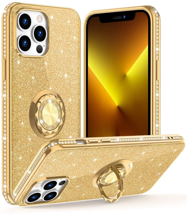 Redpepper iPhone 13 Pro Max cover glitter strass con anello
