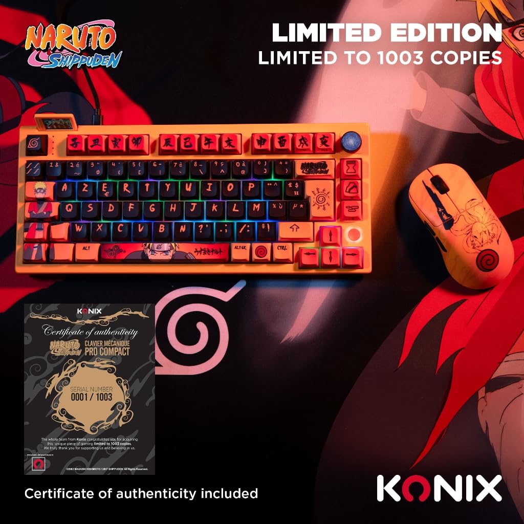 Konix Naruto Tastiera meccanica AZERTY RGB Mode Hermite