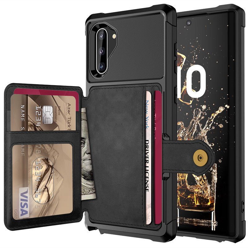 Redpepper Galaxy Note 10 Cover Pelle Portafoglio Nero con Stand
