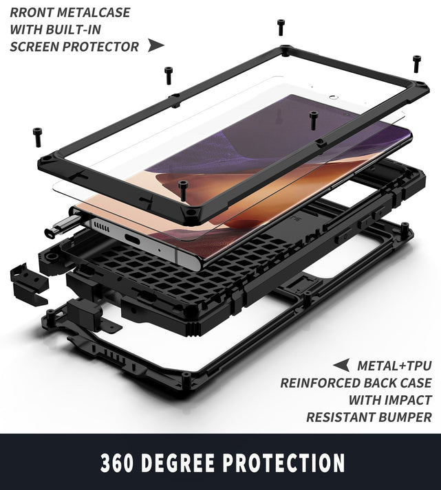 Redpepper Note 20 Ultra Cover Alluminio Nera Slim Bumper